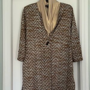Chevron Patterned Coat with Gold Accents